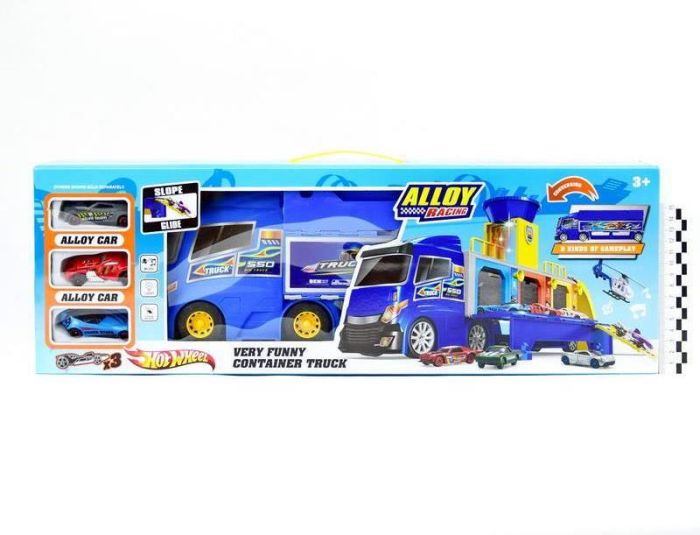 Hot Wheels Auto Truck + 3 cars light/sound