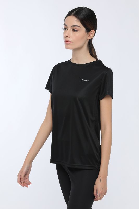 BASIC PES C NECK T-SHIRT Black Women's Short Sleeve T-Shirt