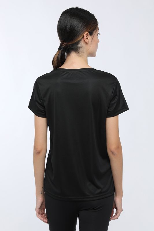 BASIC PES C NECK T-SHIRT Black Women's Short Sleeve T-Shirt