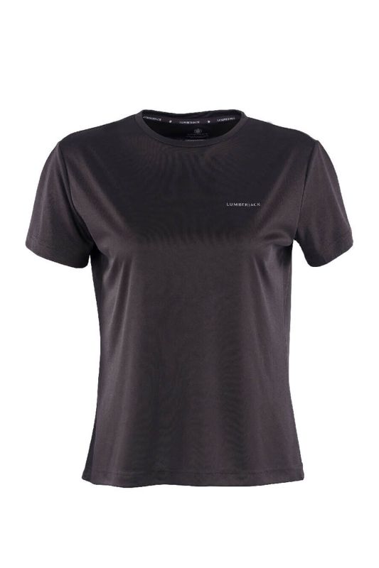 CT123 BASIC PES C NECK T- Black Women's Short Sleeve T-Shirt