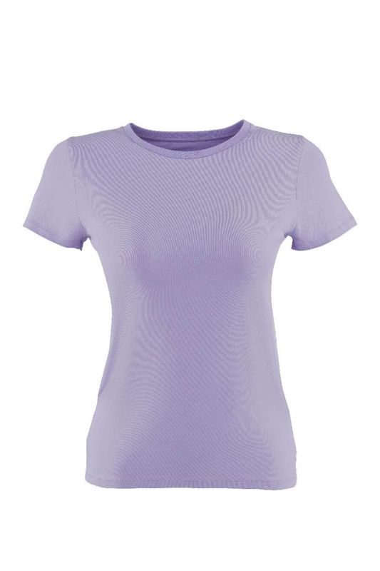 CT129 BASIC C NECK T-SHIR Lilac Women's Short Sleeve T-Shirt