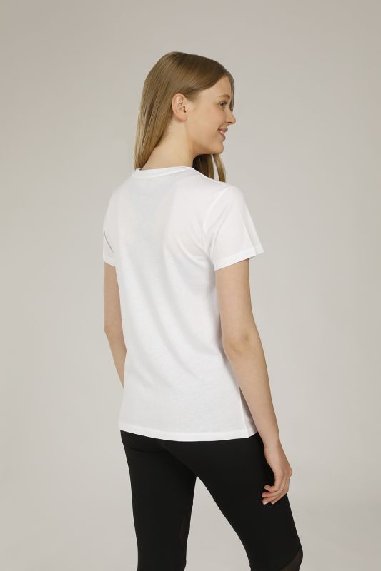 CT131 BASIC MODAL C NECK White Women's Short Sleeve T-Shirt