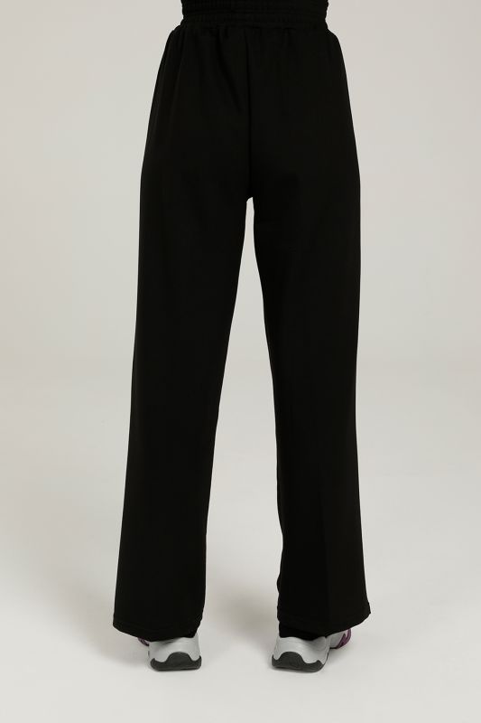 CT839 ANNA WIDE LEG PANTS Black Women's Sweatpants