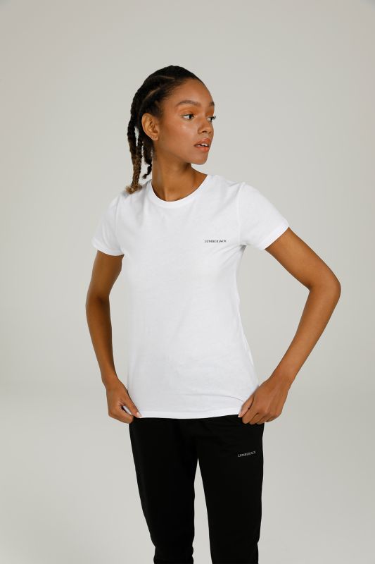 CT122 BASIC C NECK T-SHIR White Women's Short Sleeve T-Shirt