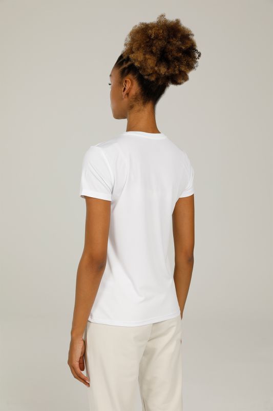 SN230 BASIC PES C NECK T- White Women's Short Sleeve T-Shirt