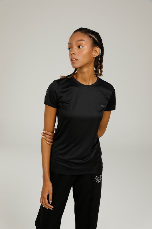 SN230 BASIC PES C NECK T- Black Women's Short Sleeve T-Shirt