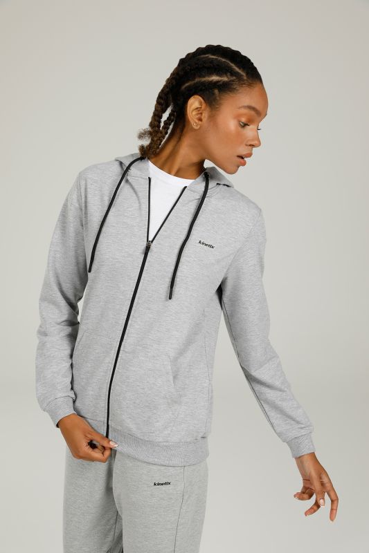 SN85 BASIC FULL ZIP HOODI Gray Women's Tracksuit