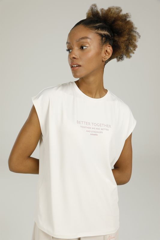 SN620 ALESSA SLOGAN T-SHI White Women's Short Sleeve T-Shirt