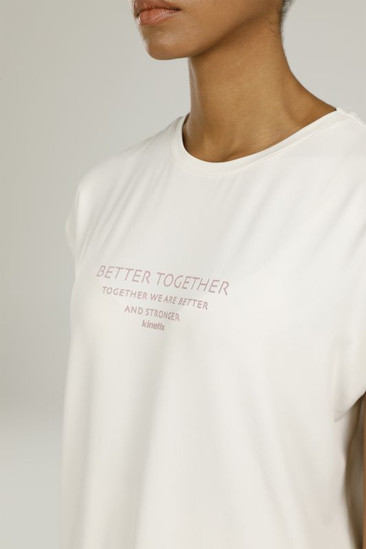 SN620 ALESSA SLOGAN T-SHI White Women's Short Sleeve T-Shirt