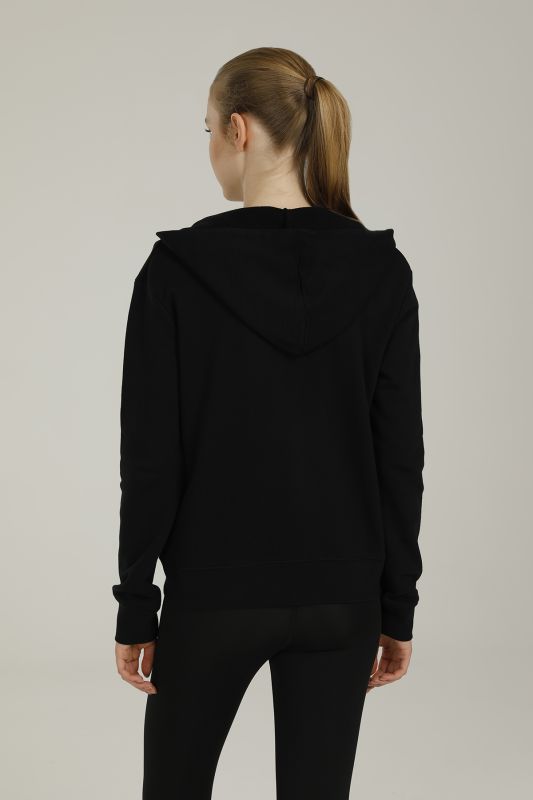 NEW BASICS W FULL ZIP HOO Black Women's Sweatshirt