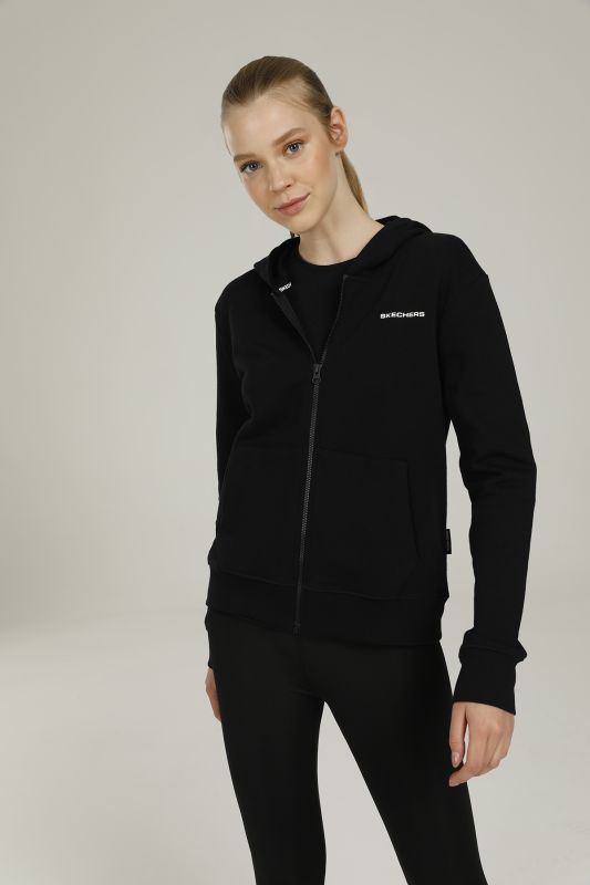 NEW BASICS W FULL ZIP HOO Black Women's Sweatshirt