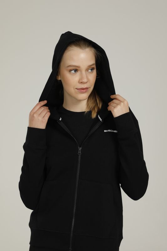 NEW BASICS W FULL ZIP HOO Black Women's Sweatshirt