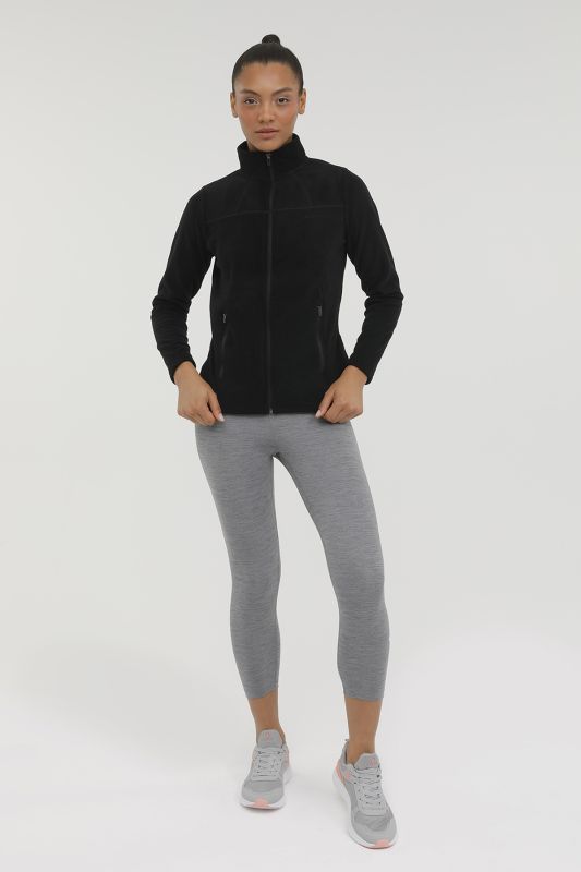 W-SN158 BASIC POLAR POCKE Black Women's Fleece