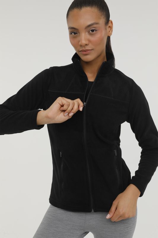 W-SN158 BASIC POLAR POCKE Black Women's Fleece