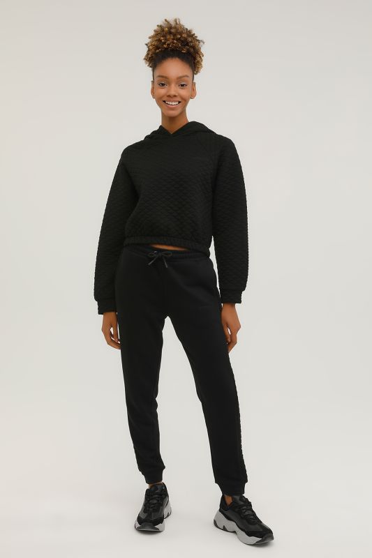 W-GF6 ALINA QUILTED HOODI Black Women's Sweatshirt