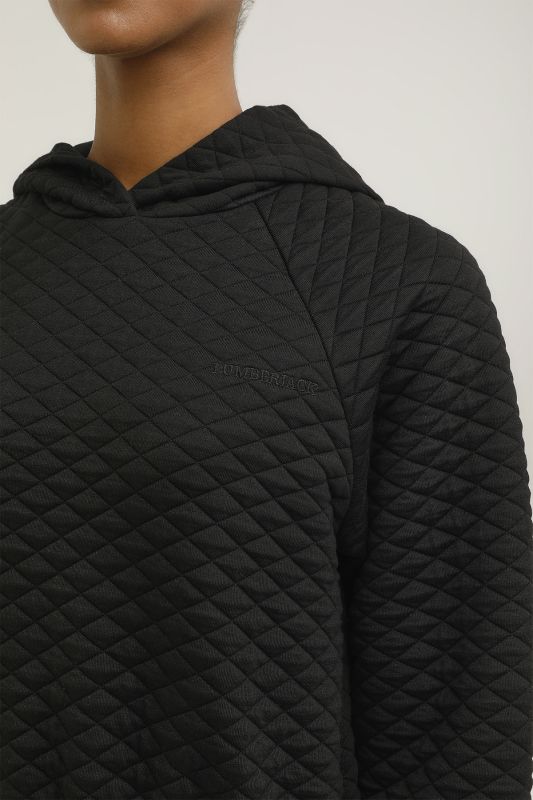 W-GF6 ALINA QUILTED HOODI Black Women's Sweatshirt