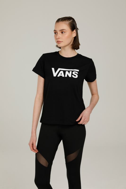 WM DROP V SS CREW-B Black Women's Short Sleeve T-Shirt