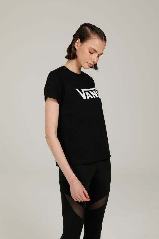 WM DROP V SS CREW-B Black Women's Short Sleeve T-Shirt