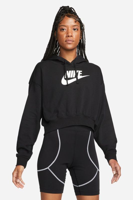 W NSW CLUB FLC GX CROP HD Black Women's Sweatshirt