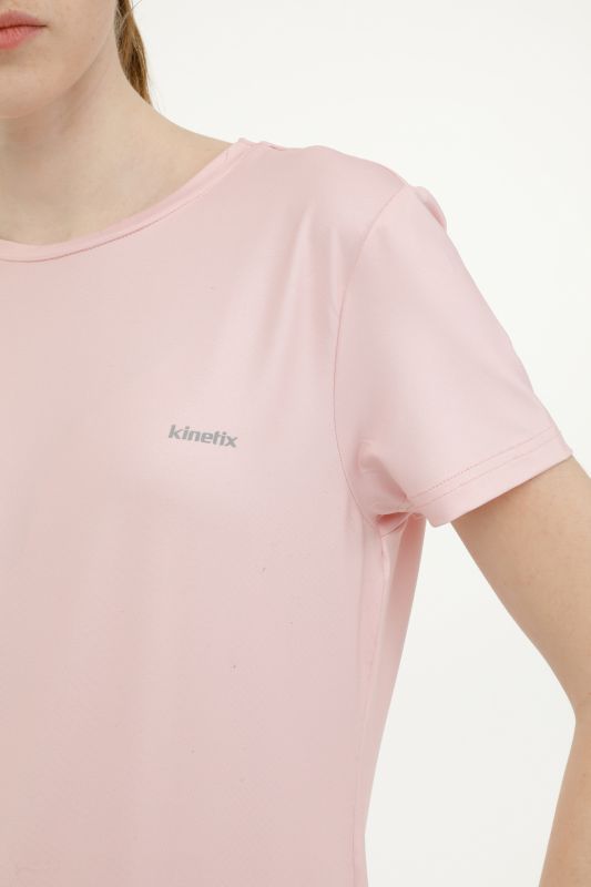 W-SN230 BASIC PES C NECK Pink Women's Short Sleeve T-Shirt