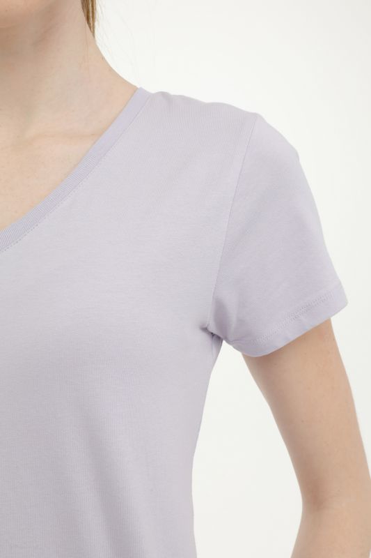 W-CT130 BASIC V NECK T-SH Lilac Women's Short Sleeve T-Shirt