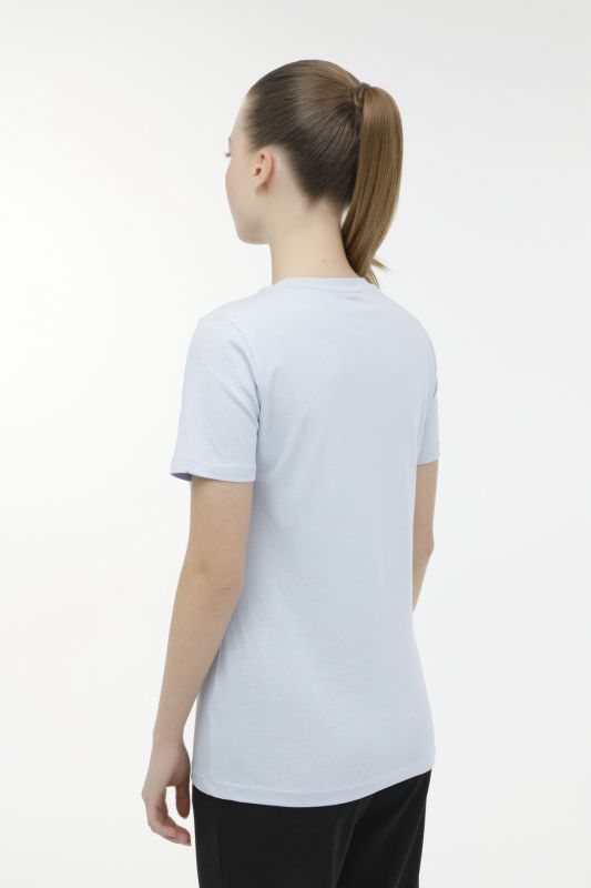 W-CT122 BASIC C NECK T-SH Blue Women's Short Sleeve T-Shirt