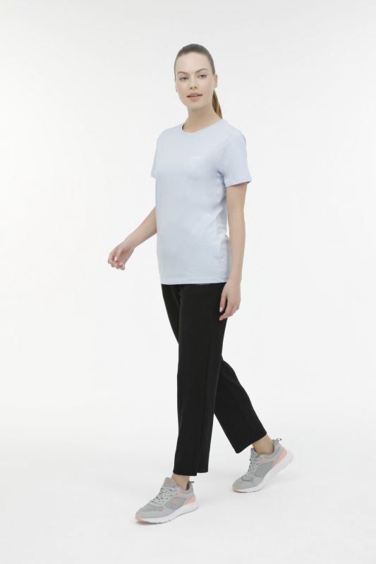 W-CT122 BASIC C NECK T-SH Blue Women's Short Sleeve T-Shirt