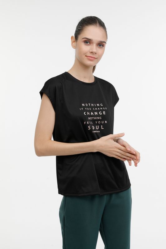 WL HAILEY 11GF18 3PR Black Women's Short Sleeve T-Shirt