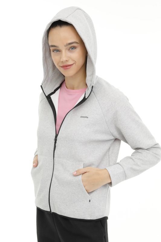 WL LORA 18SN644 3PR GRI MELANJ Women's Tracksuit Top