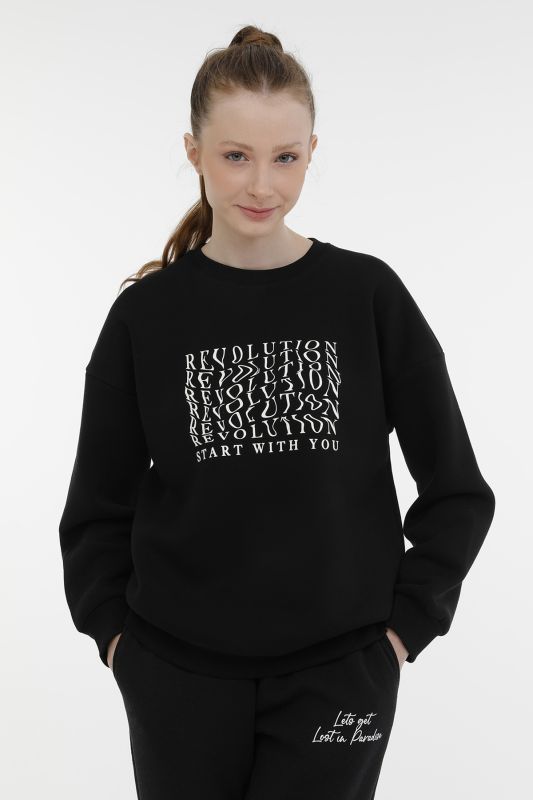 WL RACHEL 16SDK203 3PR Black Women's Sweatshirt