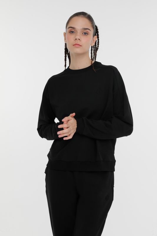 W-GIOVE C NECK SWT 3PR Black Women's Sweatshirt