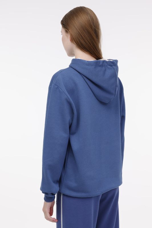 HOODIE PRINTED BOX LOGO Blue Women's Sweatshirt