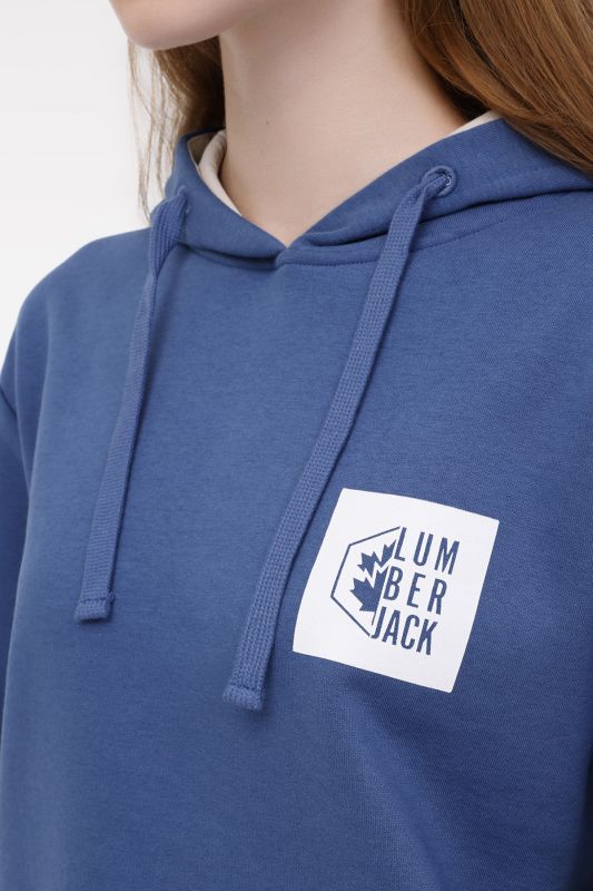 HOODIE PRINTED BOX LOGO Blue Women's Sweatshirt