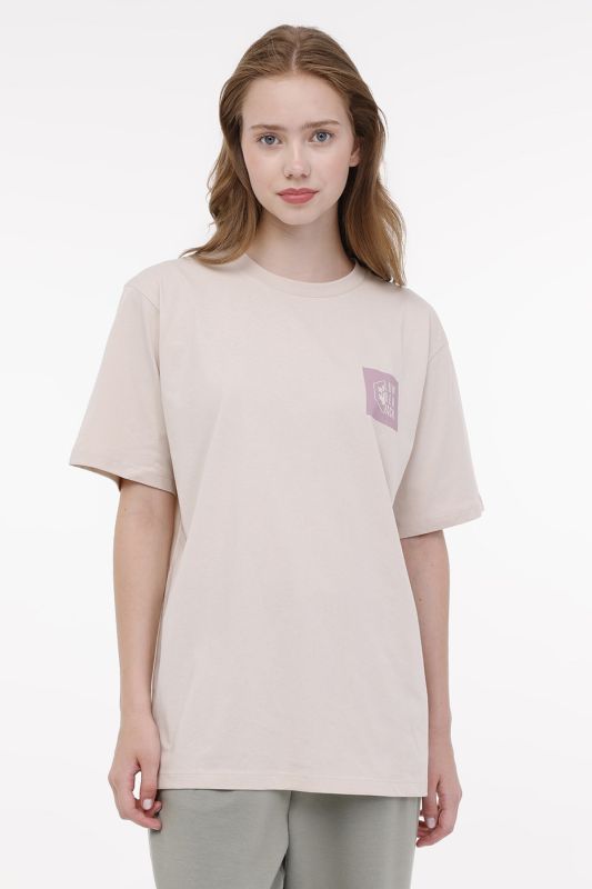 TEE PD BOX LOGO OVERSIZE Beige Women's Short Sleeve T-Shirt