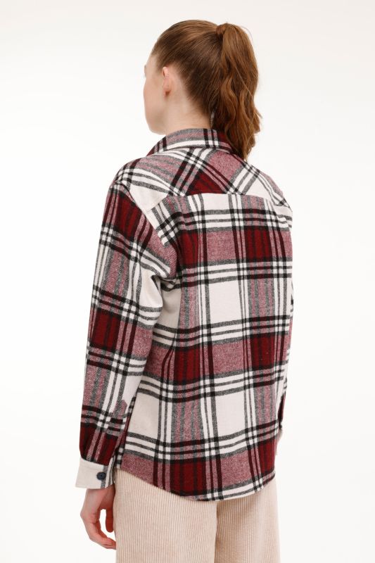 TARTAN FLANEL SHIRT Red Women's Shirt