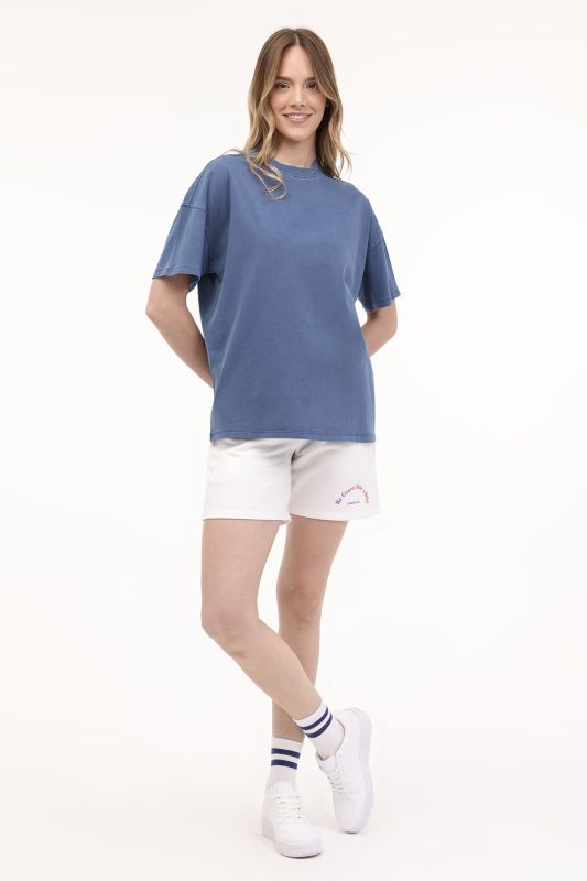 WB WASHED 11MD1071 4FX Blue Women's Short Sleeve T-Shirt