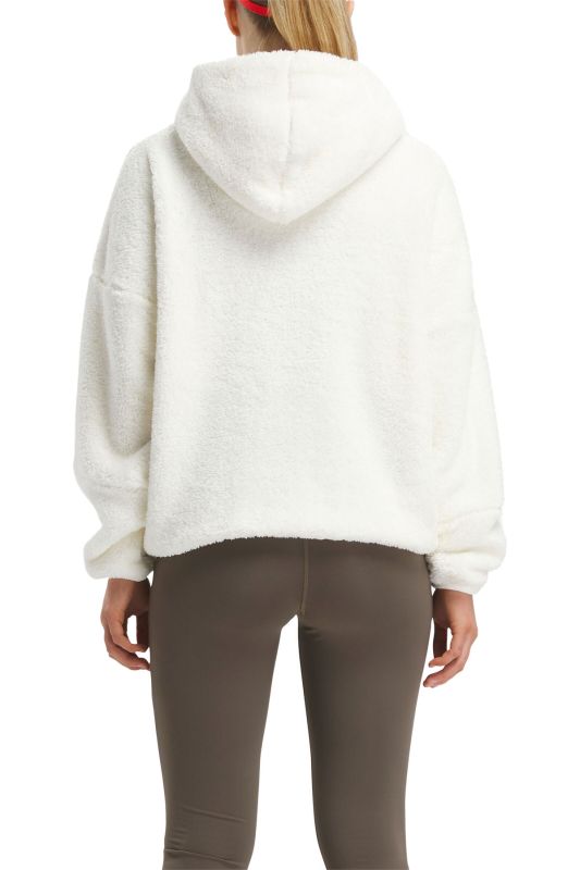 LUX COZY PLUSH HOODIE Ecru Women's Sweatshirt