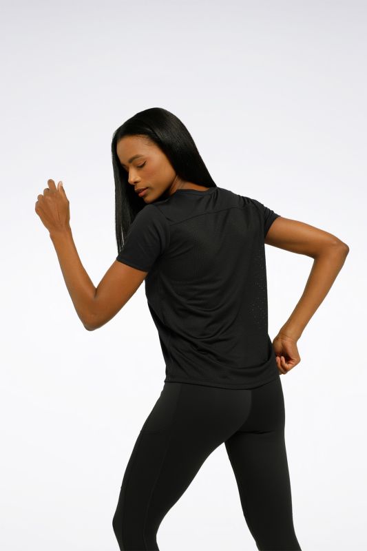 RUNNING SPEEDWICK TEE Black Women's Short Sleeve T-Shirt