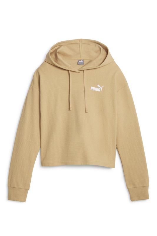 ESS ELEVATED Cropped Hood Beige Women's Sweatshirt