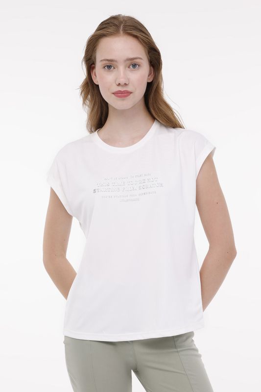 WL HAILEY 11GF18 4PR Ecru Women's Short Sleeve T-Shirt