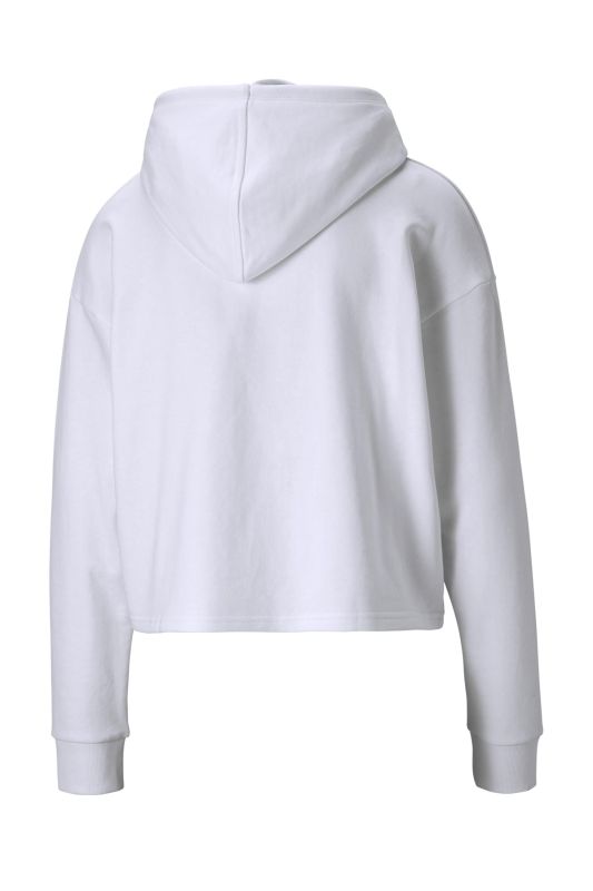 ESS Cropped Logo Hoodie T White Women Sweatshirt