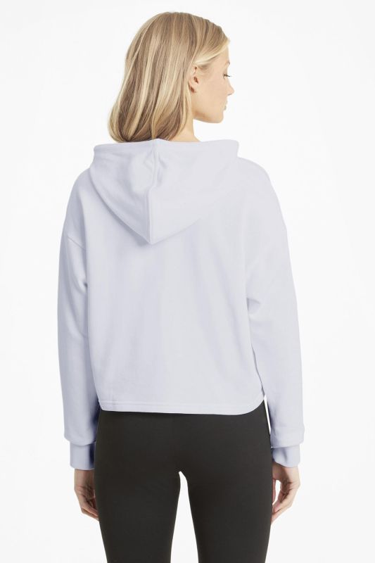 ESS Cropped Logo Hoodie T White Women Sweatshirt