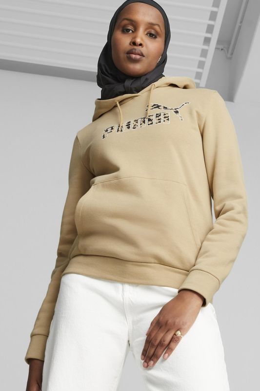 ESS+ ANIMAL Hoodie Sand D Beige Women Sweatshirt