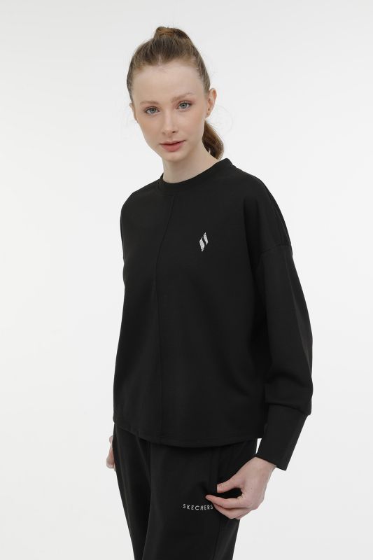 W Soft Touch Eco Crew Nec Black Women's Sweatshirt