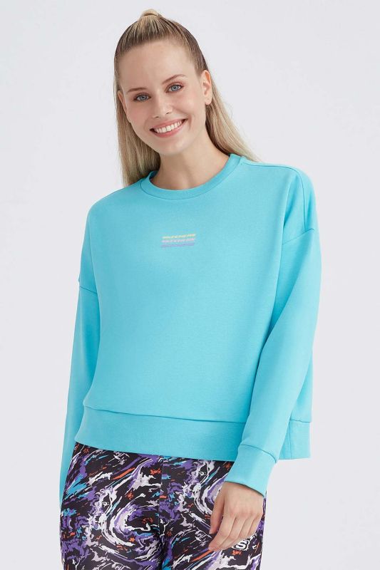 W Essential Crew Neck Petrol Women's Sweatshirt