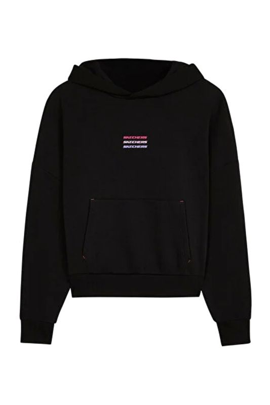 W Essential Hoodie Black Women Sweatshirt