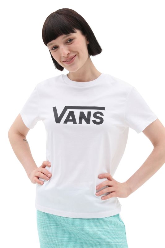 WM DROP V SS CREW-B White Women's Short Sleeve T-Shirt