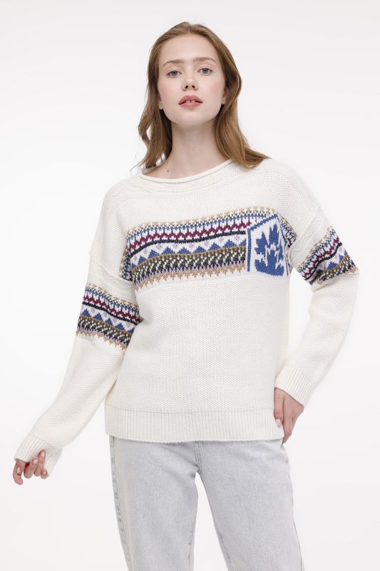 CW96341-020453 Beige Women's Sweater