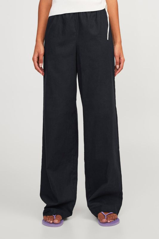 JXPOPPY LINEN HW PANT PNT Black Women's Pants