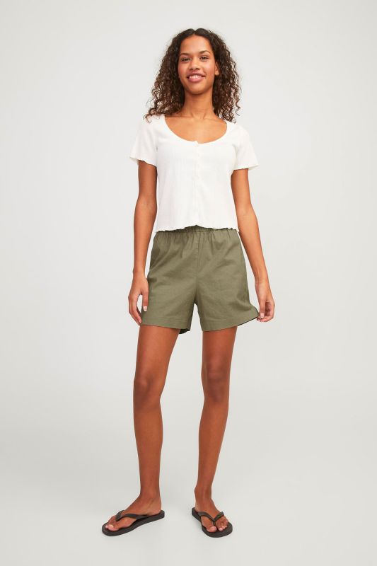 JXPOPPY LINEN HW SHORTS P Green Women's Shorts